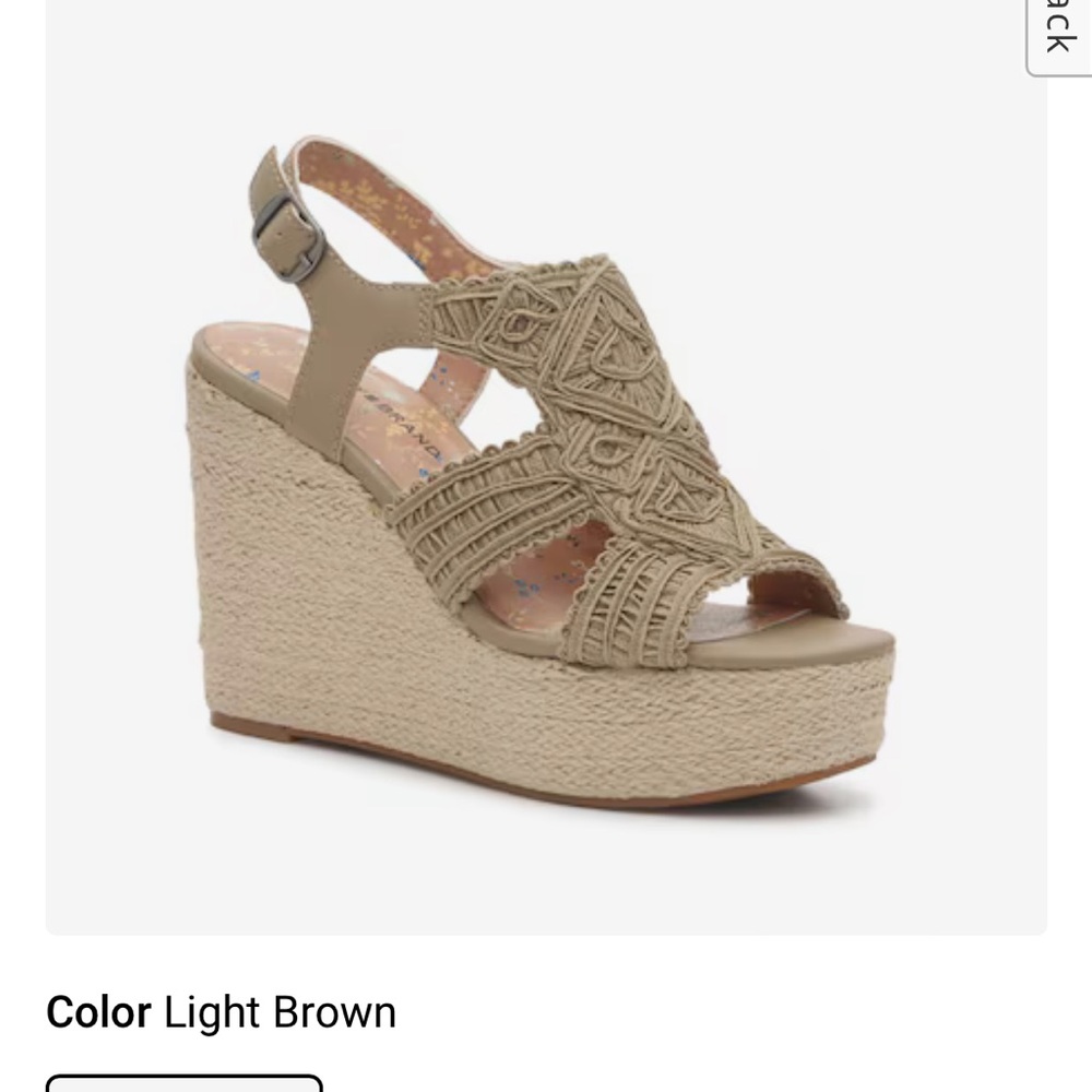 Gently worn Lucky Brand Radiee Espadrille Wedge Sandal